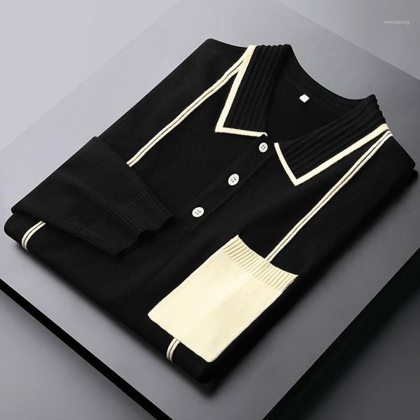 

minglu keep warm male sweaters business casual jacquard mens sweaters fashion autumn and winter man 3xl1, White;black