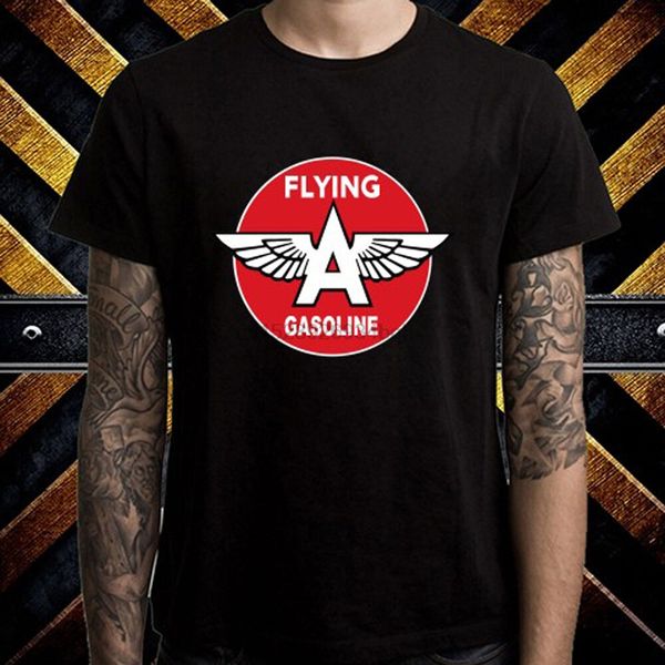 

flying a gasoline oil company logo mens black t-shirt size s to 3xl sport hooded sweatshirt hoodie