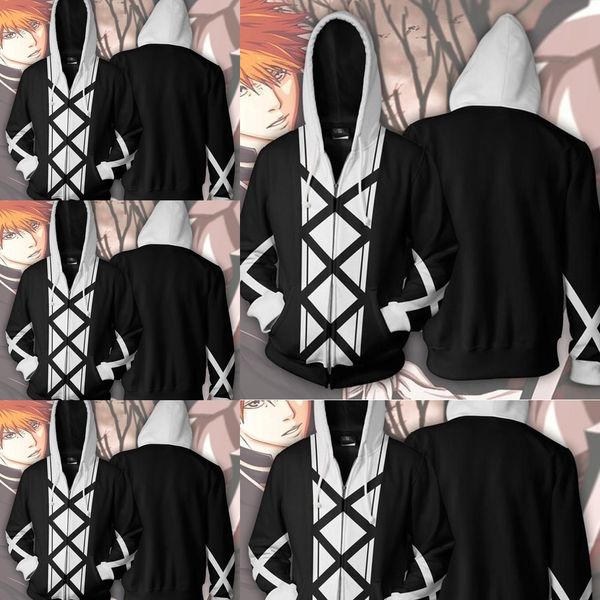 

new death series zipper cardigan 3d animation cosplay new death series zipper cardigan 3d animation cosplay sweater jacket sweater jacket hx, Black
