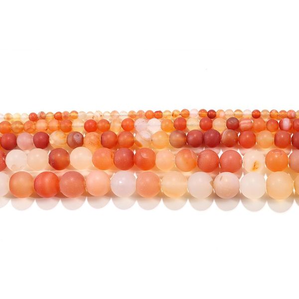 

4 12mm matt dull polish natural orange red agates stone round loose beads for jewelry making diy necklace bracelet wholesale h bbyigy