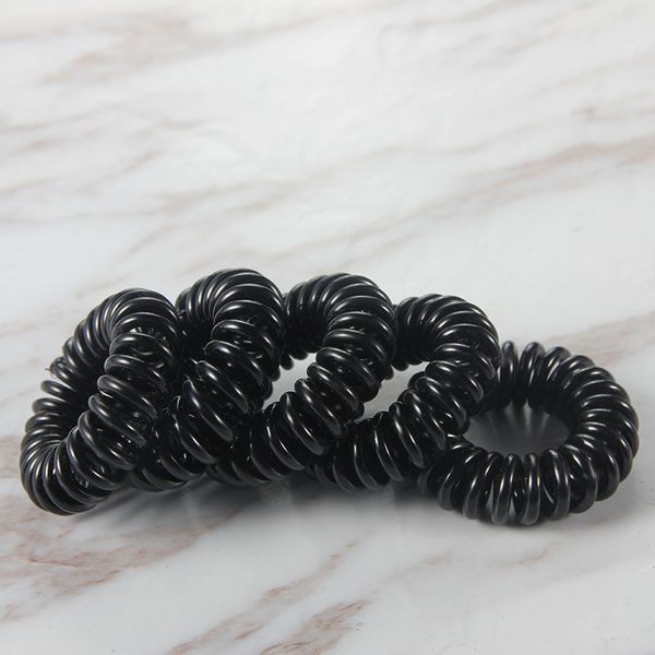 

5pcs elastic bands girls ropes for women rubber band transparent black ties gum telephone line hair accessories