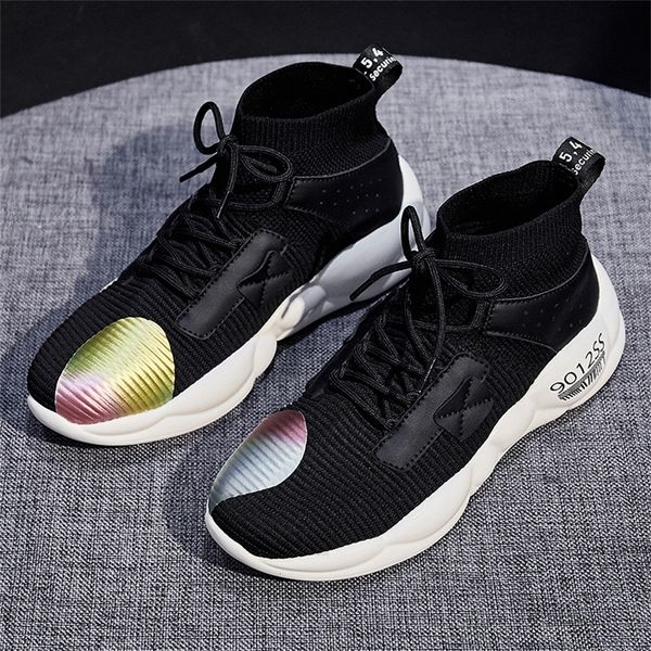 

medium cut women socks sneakers lightweight running shoes for woman spring autumn sports shoes female black beige walking sport