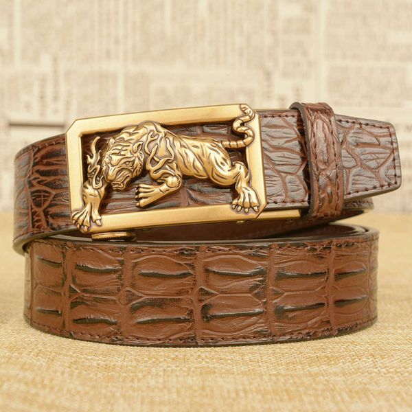 

new tiger zodiac belt for men, Black;brown