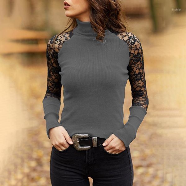 

spring and autumn women knitted turtleneck sweater casual soft o-neck jumper fashion slim lace hollow out long sleeves clothes1, White;black