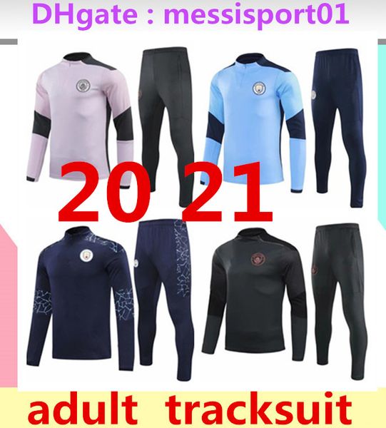 

2020 2021 manchester training suit soccer jersey set 2020 city kun aguero kompany de bruyne training suit kit, Black