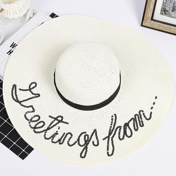 

summer korean beach hat big brim hat fashion ladies embroidered visor straw summer women's casquette1, Blue;gray