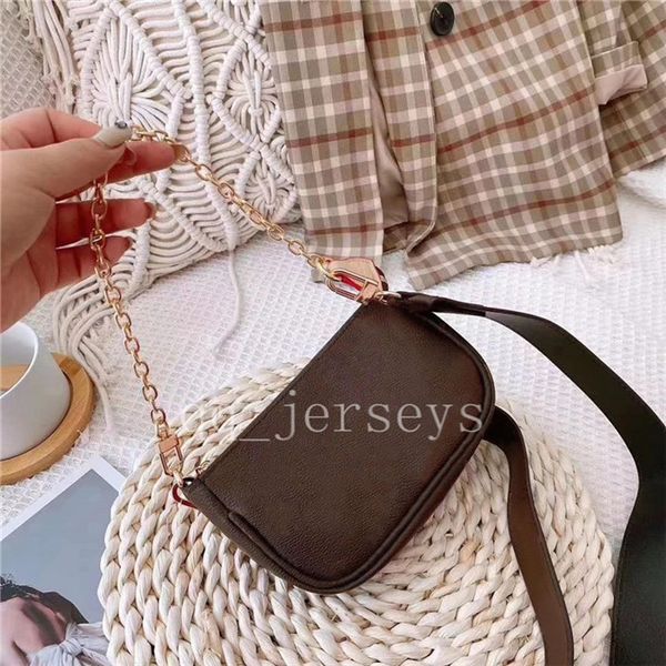 

2021 new fashion womwn handbags purses classic printing flower mahjong package double side wide and chain shoulder strap crossb