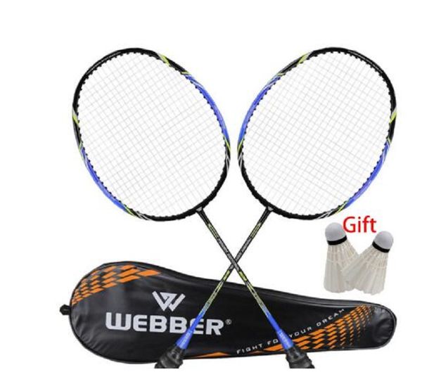 

2pcs professional badminton rackets set ultra light double badminton racket titanium alloy lightest playing badminton whole