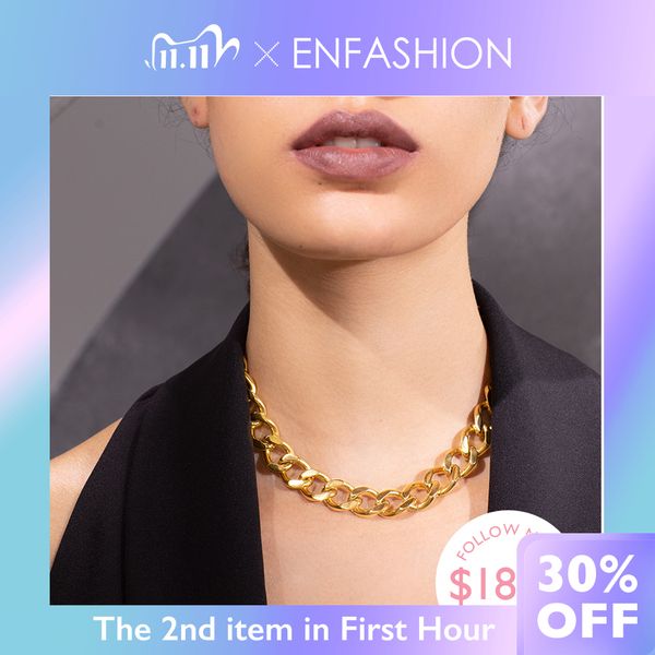 

enfashion punk big strong link chain choker necklace women gold color stainless steel statement necklaces men jewelry p193041 q1113, Silver