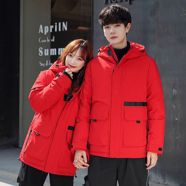 

2021 new women down thick parka chic hoodie warm winter jacket outwear er oversize streetwear casual woman parkas hb6h, Black