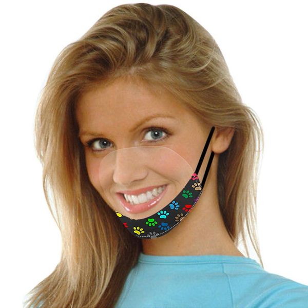 

halloween cosplay улыбка лица маски мода с clear vinyl видимого expression lip reading маски для лица бандан шарф cubrebocas jllwol, Black