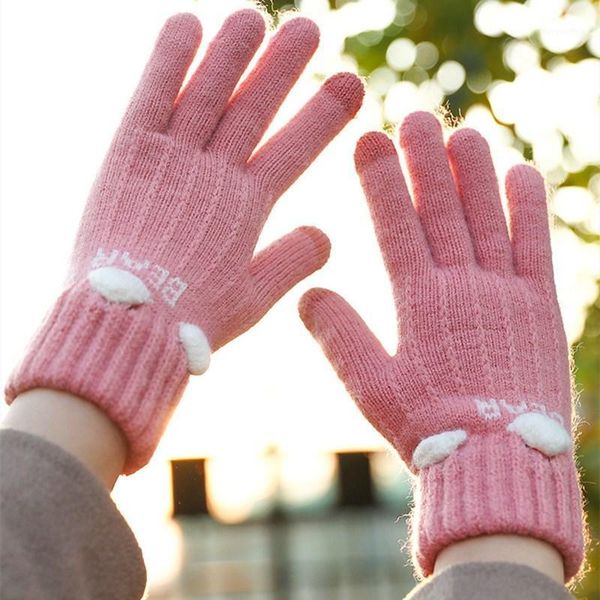 

kenshelley knitted women autumn winter warm thick gloves touch screen skiing gloves women' thick warm winter1, Blue;gray