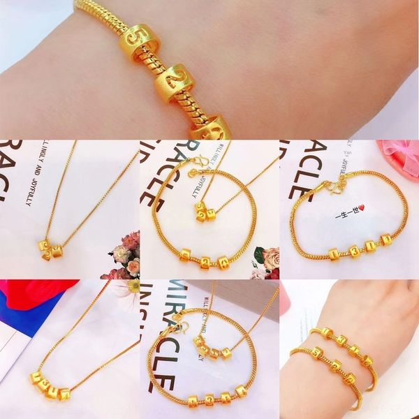 

1agu4 vietnam sajin 520 lifetime lovers necklace necklacenecklace necklacebracelet women boudoir simple copper jewelr 1314 fashion bracelet, Golden;silver