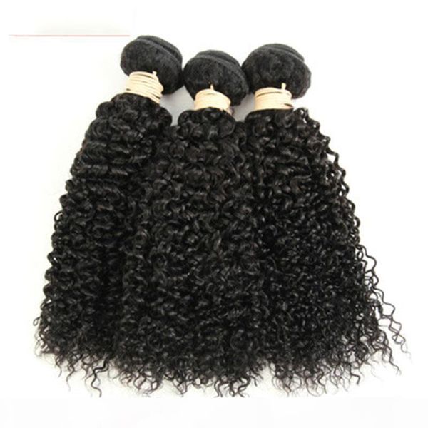 

kinky curly hair bundles 3 bundles set 22inch, Black