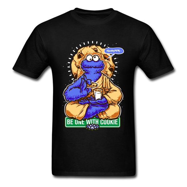 

sport one with cookie monster t-shirt buddha om meditation 100% cotton short sleeve designer funny men's tees ing