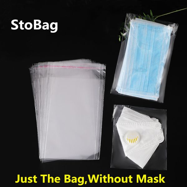 

stobag self adhesive cellophane storage 100pcs clear for mask packet plastic opp packaging bag resealable self-adhesive