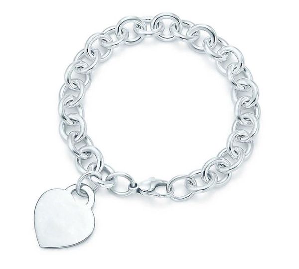 Fashion Link Chain Heart Bracciale Bracciale Braccialetto per donne Amanti per matrimoni per matrimoni Gioielli Regalizzazione