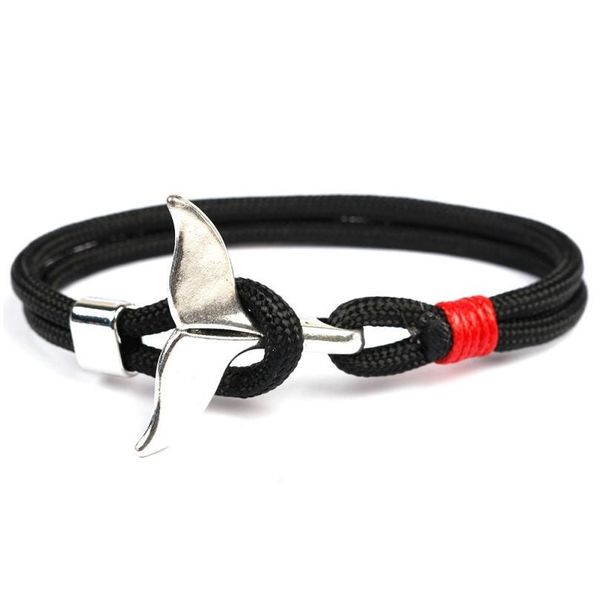 

mkendn fashion whale tail anchor bracelets men women charm nautical survival rope chain paracord bracelet male wrap met qylogc