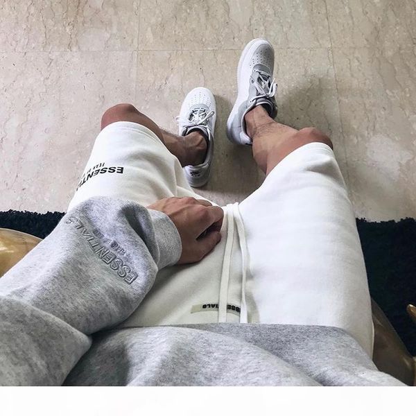 

fog essentials shorts fear of god reflective embroidered logo sweat shorts mens casual sweatshorts joggers harem shorts hip hop streetwear, White;black