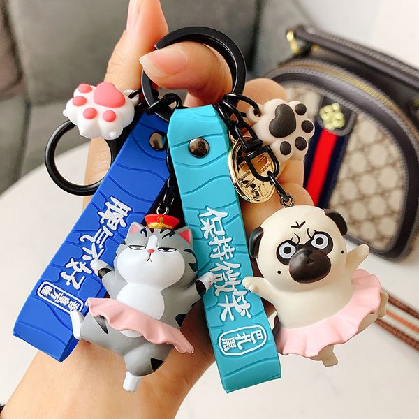 

Genuine My King Sleeping Bazaar Black Dog Doll Keychain Female Cute Cat Car Key Chain School Bag Ornament