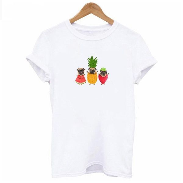 

g women 2020 summer pineapple watercolor fruit cute cartoon lady t-shirts t shirt ladies womens graphic female tee top, White