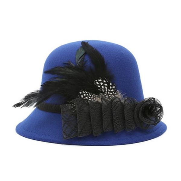 

2017 новый элегантный wool марли лук авиакомпания стюардесса белый женщин fedora caps формальное lady hat royal style dome chapeu wmtqgk ots, Black;white