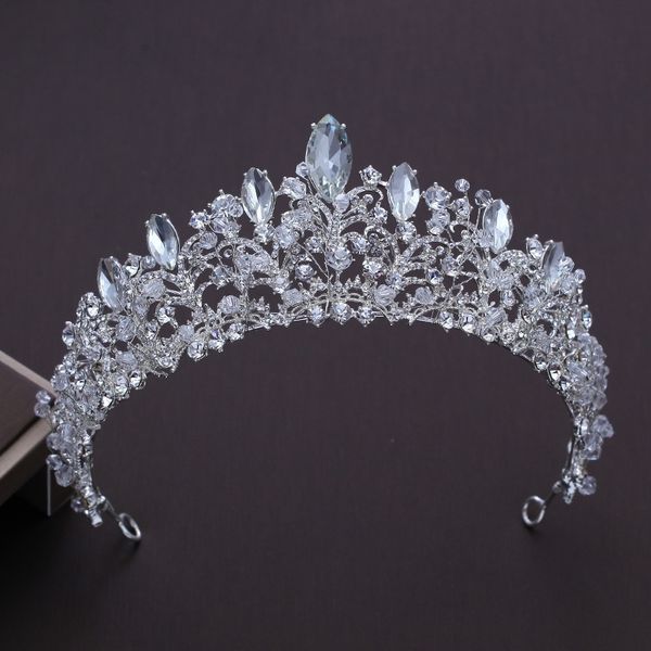 

european style big crown headwear bride wedding tiara bridal makeup headdress princess baroque crown wedding hair accessories t200110, White;golden