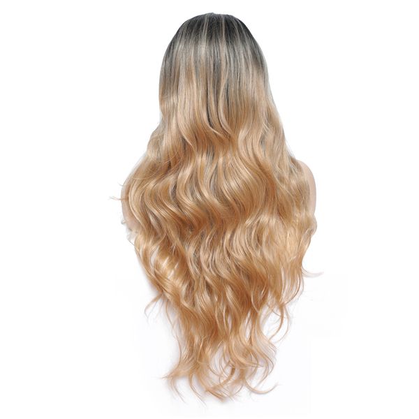 

costume accessories 613 blonde synthetic lace frontal wig 28 inches long wavy red blue colored hair for women party part lace, Silver