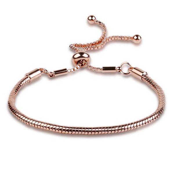 

rose gold color charm bracelet chain bracelets for women jewelry gift, Black