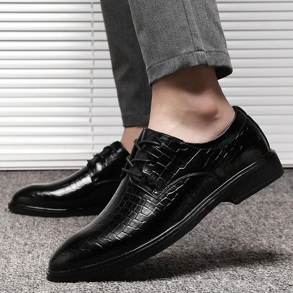 

mens formal shoes business stylish comfortable lace up gentleman's formal shoes men dress wedding for man o4, Black