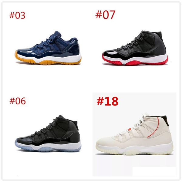 

shoes jumpman basketball 11 11s men mens trainers white bred concord unc gamma blue fashion sports sneaker, Black