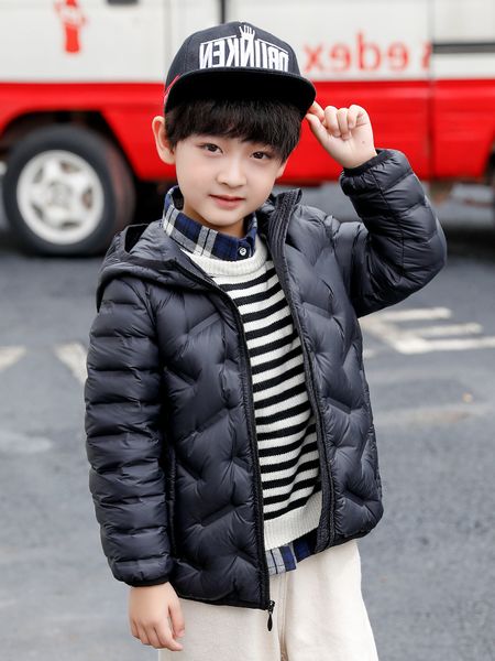 

njacket autumn wear 2020 new boy's light winter clothes for chinese and big children's white duck down coat foreign style, Blue;gray