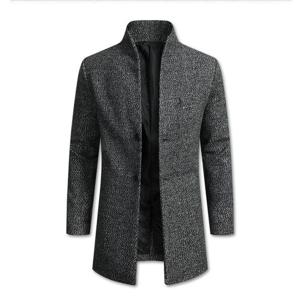 

men's wool & blends cross border products autumn and winter coarse duffle coat male woolen cloth korean-style, Black