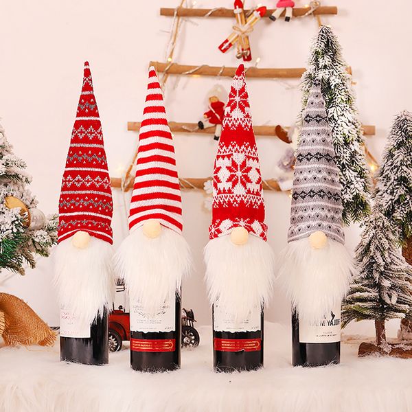 

2021 new year gift santa claus wine bottle dust cover xmas noel christmas decorations for home navidad 2020 dinner table decor