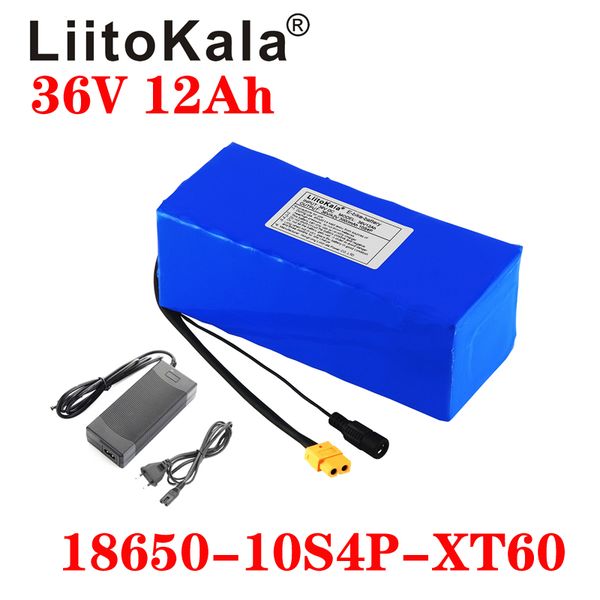 

36v 12ah 18650 li-ионная батарея высокой мощность xt60 вилка баланс автомобиль мотоцикл электрического велосипед самокат bms + зарядное устр