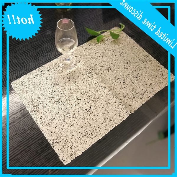 

european style pvc square thickened woven western food heat insulation table cup mat