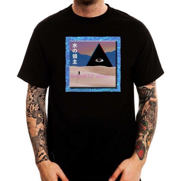 

summer style retro japan pyramid illuminati art aesthetic black printed men casual clothing hoodie designers t shirts sweatshirt