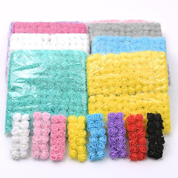 

144pcs pe lace foam flowers rose mini bouquet &teddy bear rose flower diy gifts wreath artificial flower foams fake bbyupr