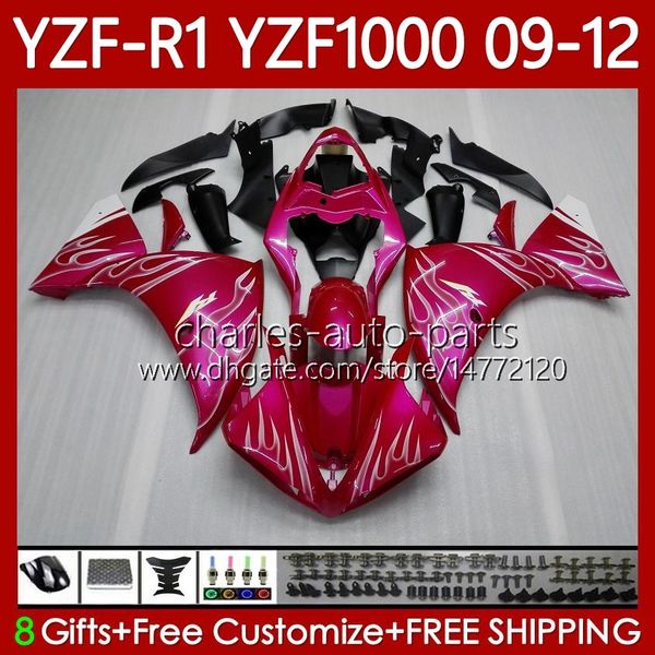 OEM-Körper für Yamaha YZF-R1 YZF1000 YZF R 1 1000 CC 2009-2012 Pinkflames Bodywork 92NO.28 YZF R1 1000CC YZFR1 09 10 11 12 YZF-1000 2009 2012 2012 MOTO FARMINGS KIT