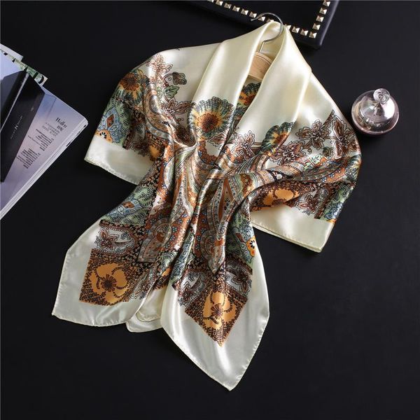 

2020 luxury для печати сатин женщин квадратного шарфа платки хиджаб lady бандан scarfslarge оголовье платков платок шарфы jllkbp ffshop2001, Blue;gray