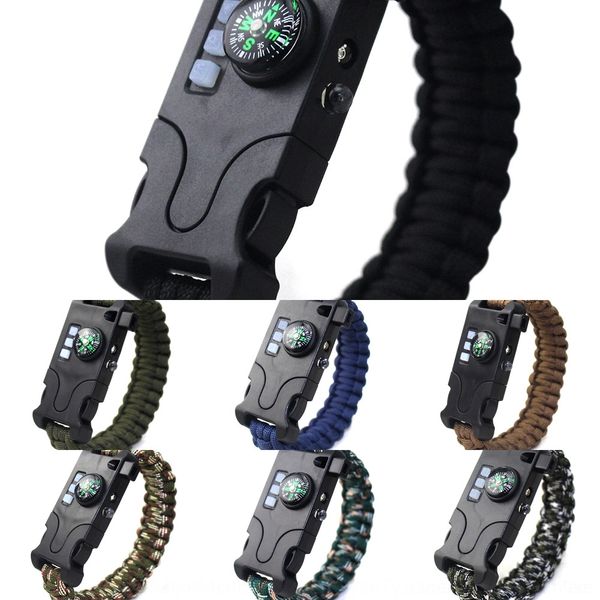 

jhaqt parachute laser infrared sos survival cyv0u rechargeable led flashlight compass flashlight parachute compass ak17 rope help bracelet, Golden;silver