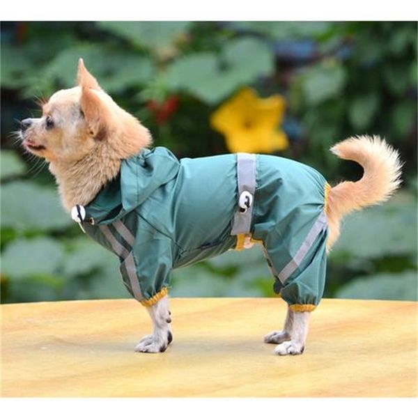 

dog apparel waterproof lightweight raincoat rain jacket poncho with strip reflective outdoor pet clothes fast ship