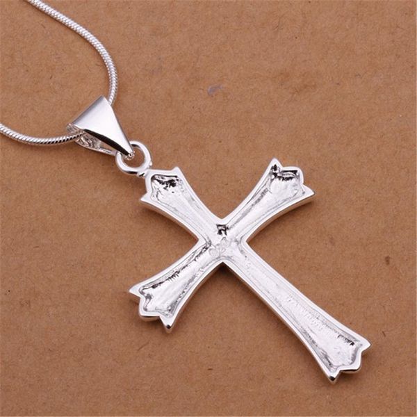 

wholesale cute wedding party women lady silver color necklace new special simple fashion women cross necklace n290 h sqccjt
