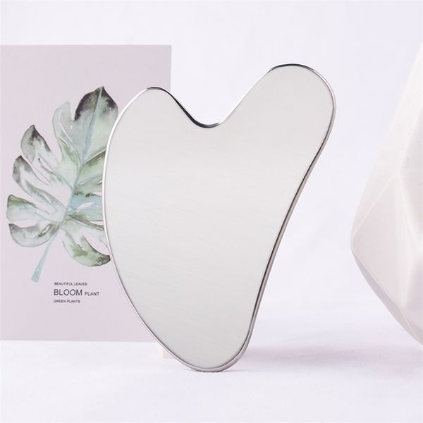 

stainless steel scraper massage gua sha tool face lift anti-aging skin tightening cooling metal contour reduce puffiness 220125