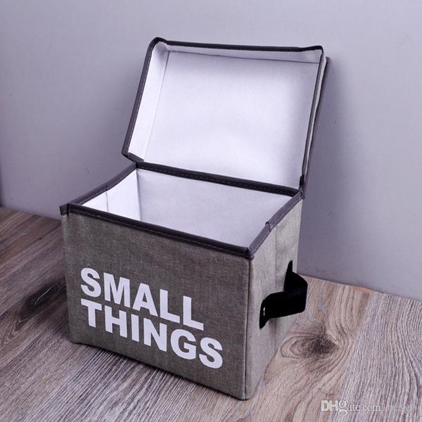 

folding clothes storage baskets box portable letter print cotton linen foldable storage bag cloth toy snack storage box small dbc dh0801