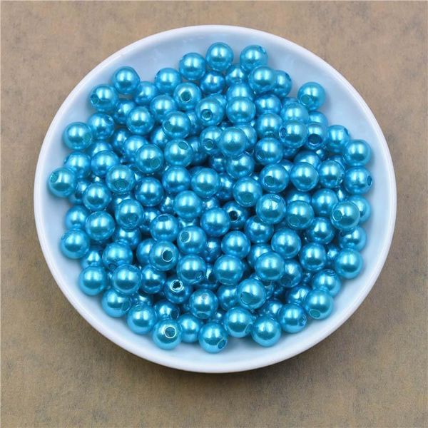 100 pz / lotto 4 6 8 10 12 mm con foro imitazione perle di perle rotonde in plastica acrilico distanziatore per gioielli che fanno risultati forniture H jlltHo