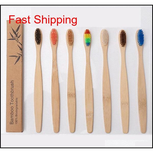 

bamboo toothbrush soft bristle toothbrush portable travel handle toothbrushes oral hygiene whitening bathroom accessories tzozr