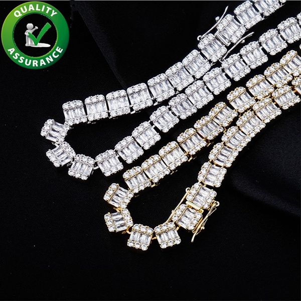 

diamond necklace iced out tennis chain hip hop bling jewelry men women luxury designer necklaces statement fashion charms gold silver bling, Black