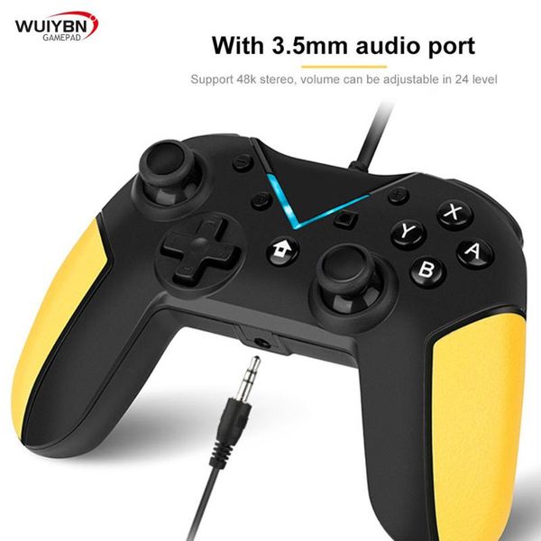 

usb wired switch controller gamepad joystick with 3.5 headphone output support for /pc/steam