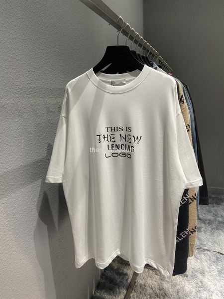 

women's t-shirt spring and summer high version b family the letter printing pullover round neck loose fashion br simple men's wome, White